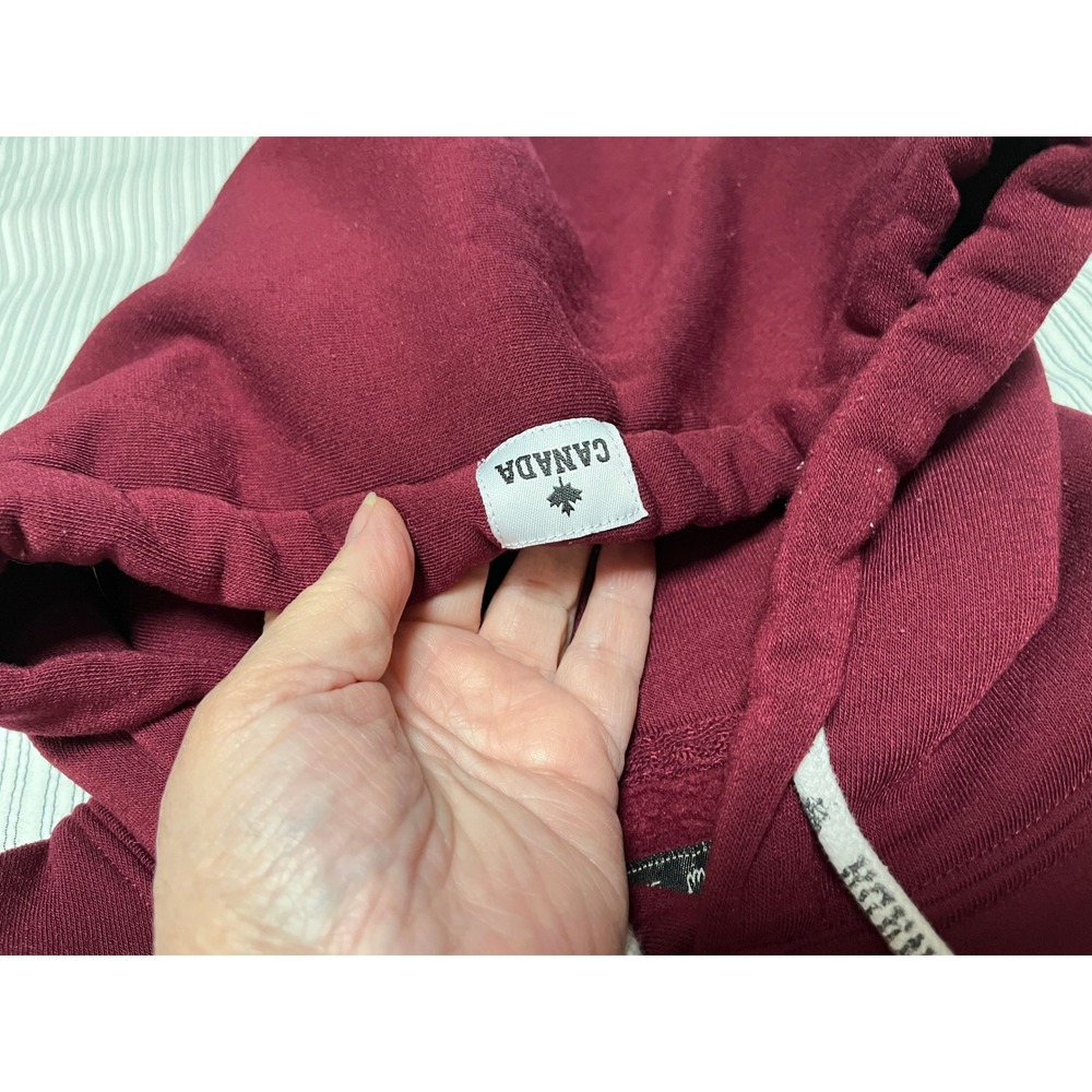 Canadian Vintage Vancouver Hoodie Burgundy Fleece Sweatshirt XL